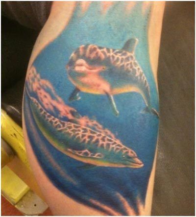 réaliste tatouages ​​de dauphin