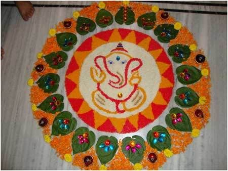 conception de Ganesh floral