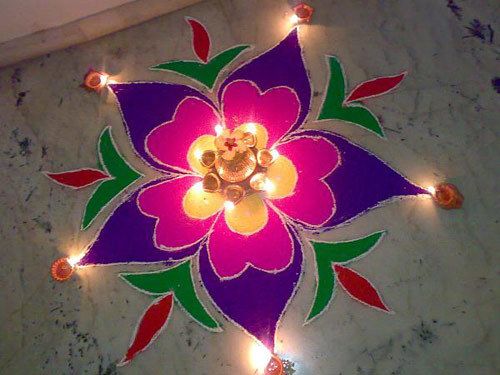 conceptions de rangoli faciles pour Diwali