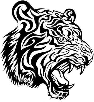 conception de tatouage de tigre tribal