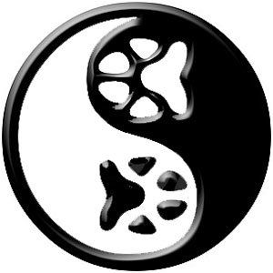 empreinte de patte yin yang tatouage