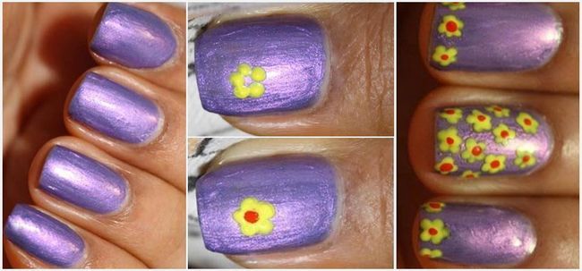 Fleur simple nail art tutoriel Photo