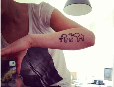 Double Eléphants Tattoo