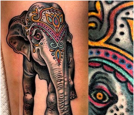 couleur éléphant tatouage