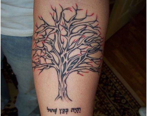 Écritures hébraïques tatouage