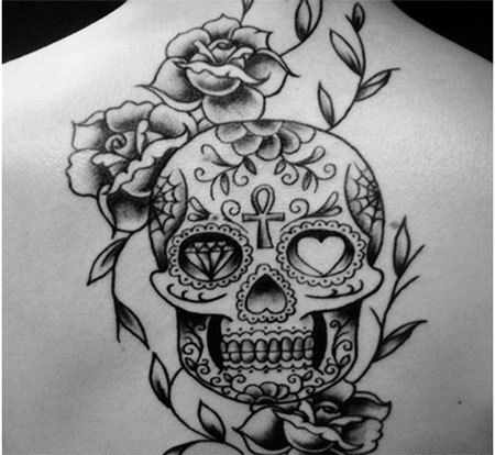 Mexicaine Skulls and Roses Tattoo