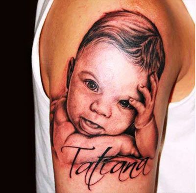 infantile portrait tatouage