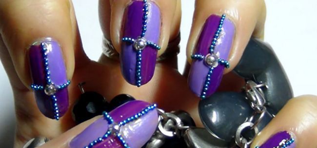 2 magnifiques violettes nail art conception tutoriels - avec des instructions détaillées et des photos Photo
