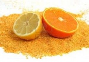orange et le zeste de citron en poudre