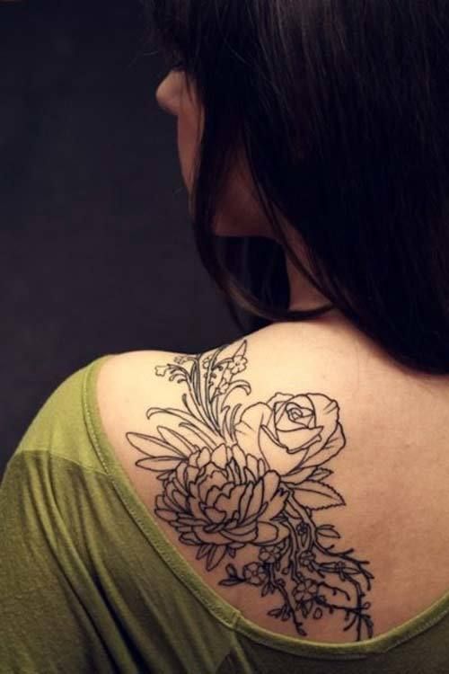 fleur épaule dessins de tatouage pour les femmes