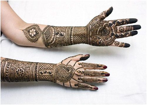 modernes conceptions de mehndi de mariée pour les mains