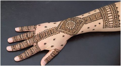 Bridel conceptions de mehndi pour les mains