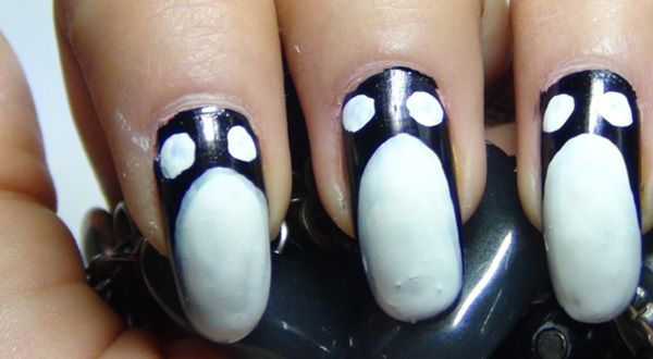 pingouin nail art de la troisième étape