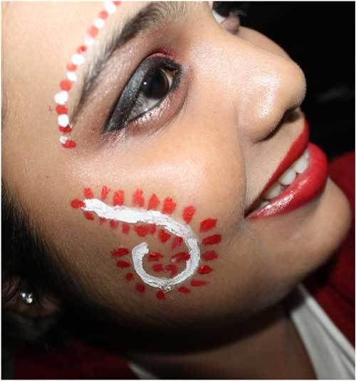 indien maquillage de mariée bengali