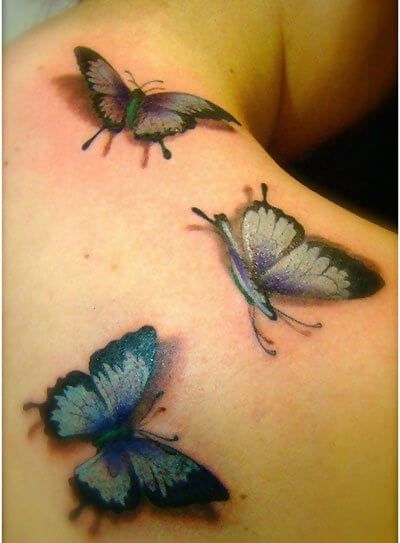 3d art du tatouage papillon