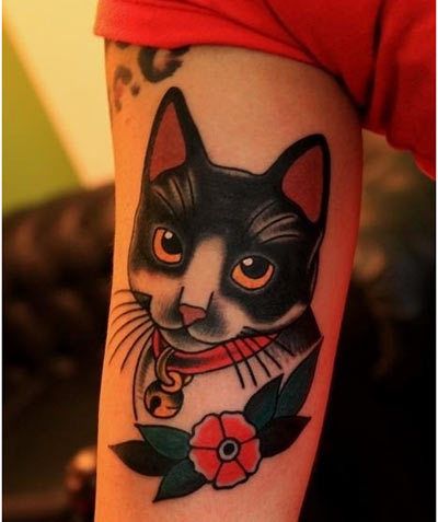chat conceptions visage de tatouage