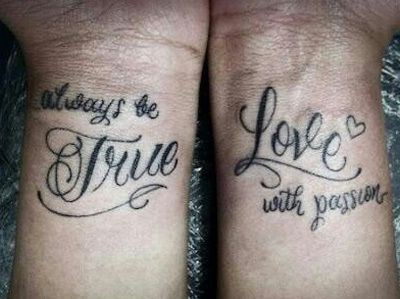 Couple Slogan tatouages