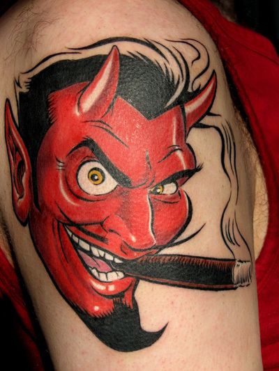 Un tatouage diable fumeurs