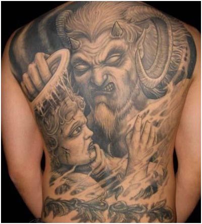 Le Tattoo diable Combat
