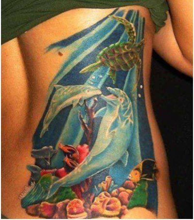 dauphins conception de tatouage