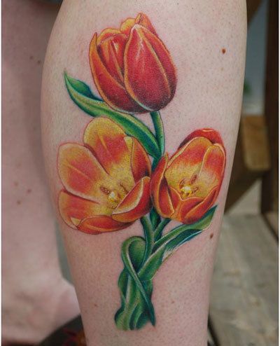 dessins de tatouages ​​tulipe