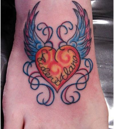 amour pied tatouages