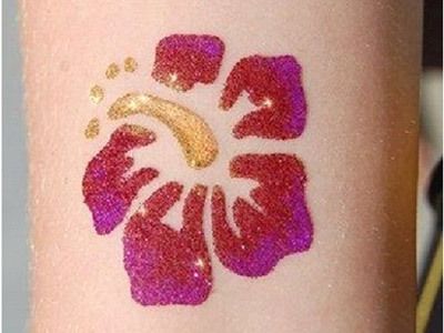 Tattoo Glitter Fleur d'Hibiscus