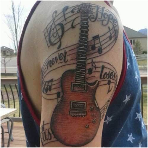 musicale tatouage de guitare