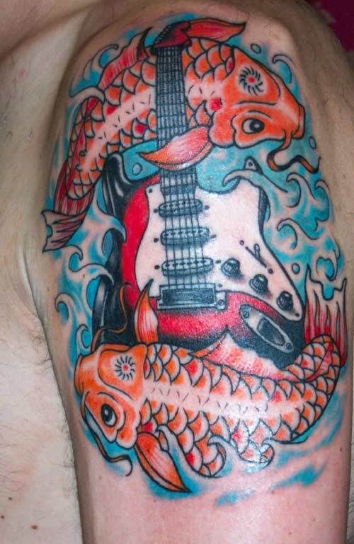 tatouage de poissons koi