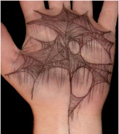 araignée suspendue de web tatouage