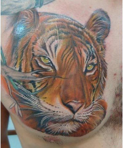 tête de tigre tatouage