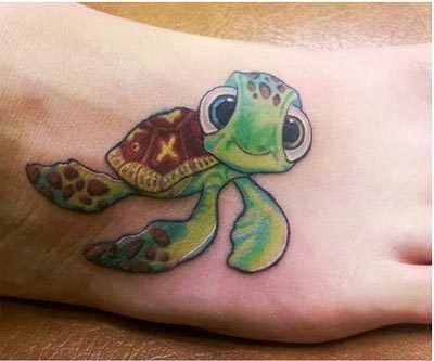 tatouages ​​de tortue de bande dessinée