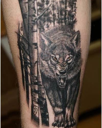 loup et de la forêt tatouages