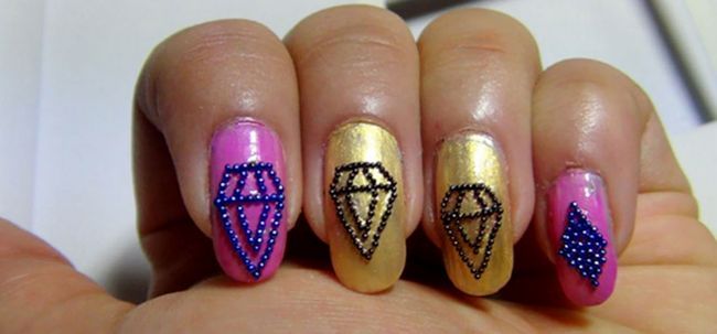 Diamant nail art tutoriel - avec des étapes détaillées et photos Photo