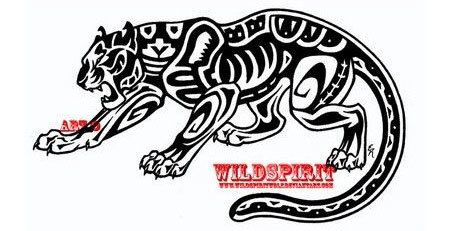 Jaguar aztèque Outline Tattoo