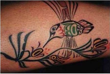 Tatouage aztèque Hummungbird