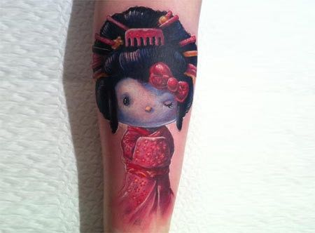 geisha poupée tatouage