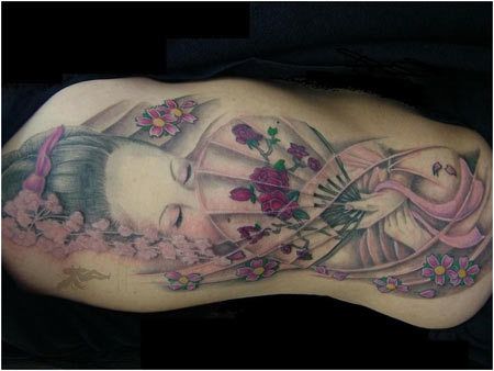 geisha tatouages ​​de couleurs