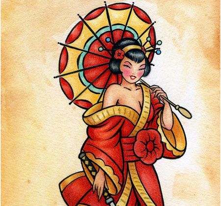 geisha tatouage moderne