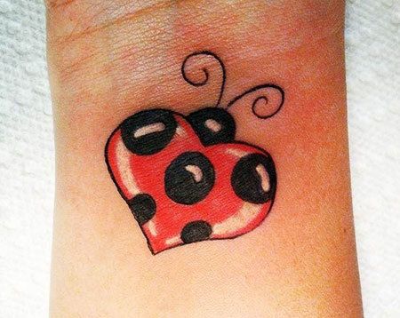 Heart Shaped Coccinelle Tattoo