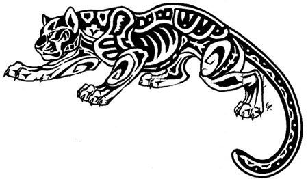 Jaguar maya tatouage