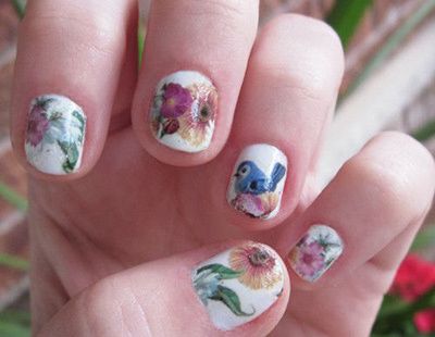 floral ongles tatouage