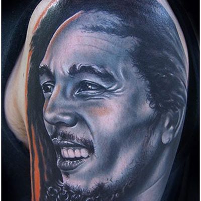bob marley portrait tatouage