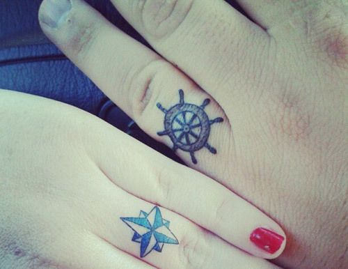 bandes de mariage nautiques de dessins de tatouage