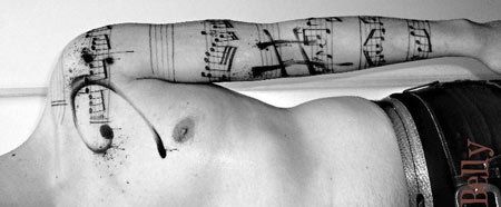 notes de musique de dessins de tatouage