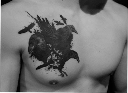 nuée de corbeaux tatouage