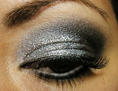 Smokey Silver Glitter Maquillage des yeux